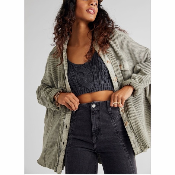 Free People One Scout Waffleknit Jacket/Cardigan - Picture 1 of 13
